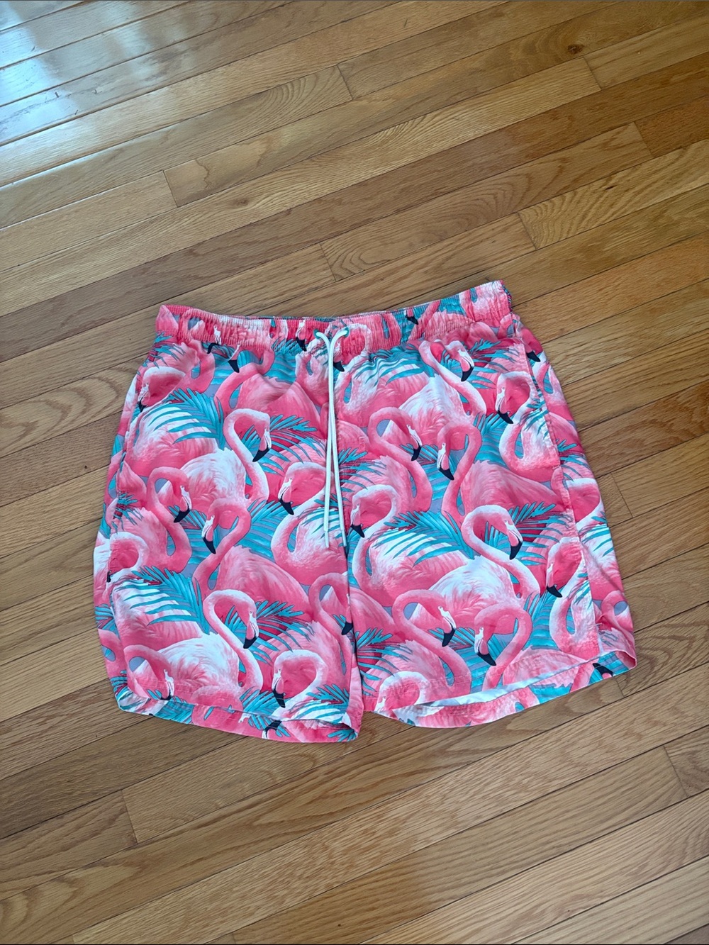 Old Navy Pink Flamingo Print Men’s Swim Trunks